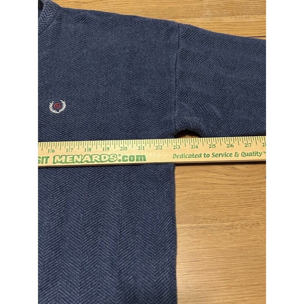Chaps Ralph Lauren Sweater Men Size Large Blue Cotton Hand Framed Preppy Classic - Picture 4 of 13